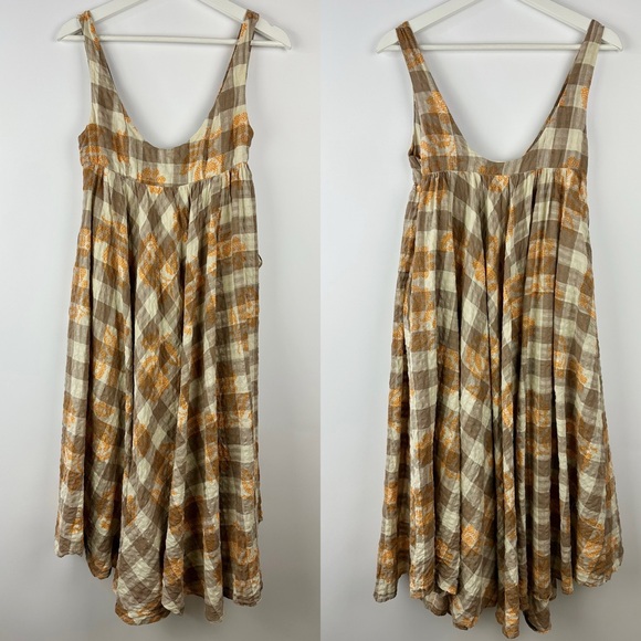 URBAN OUTFITTERS Bianca Linen Blend Midi Dress - Picture 2 of 4